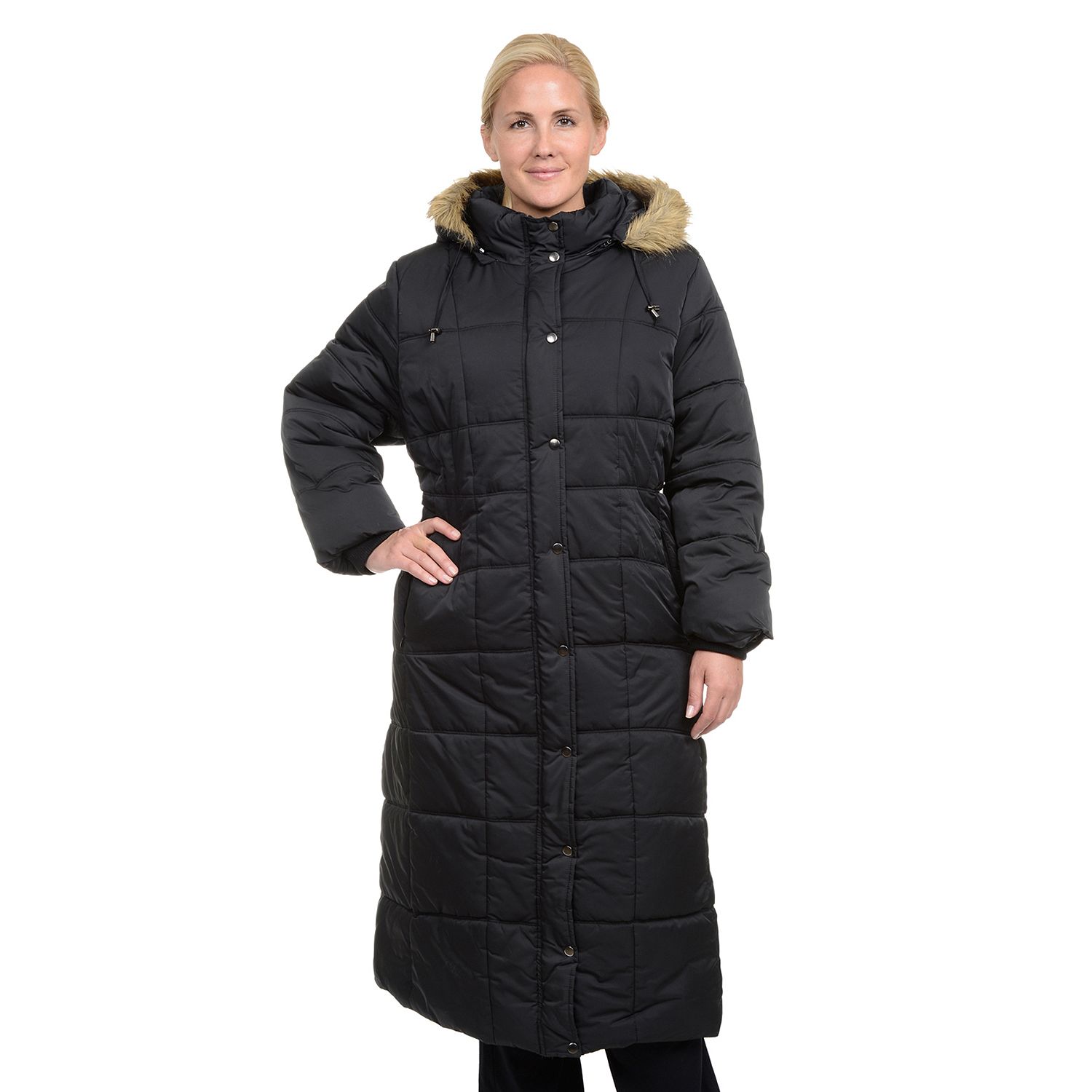 Photo 1 of Plus Size Excelled Hooded Long Puffer Coat-2XL