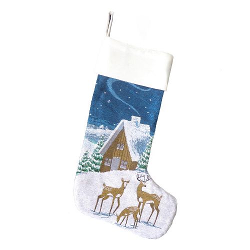 St Nicholas Square Cabin Tapestry Christmas Stocking