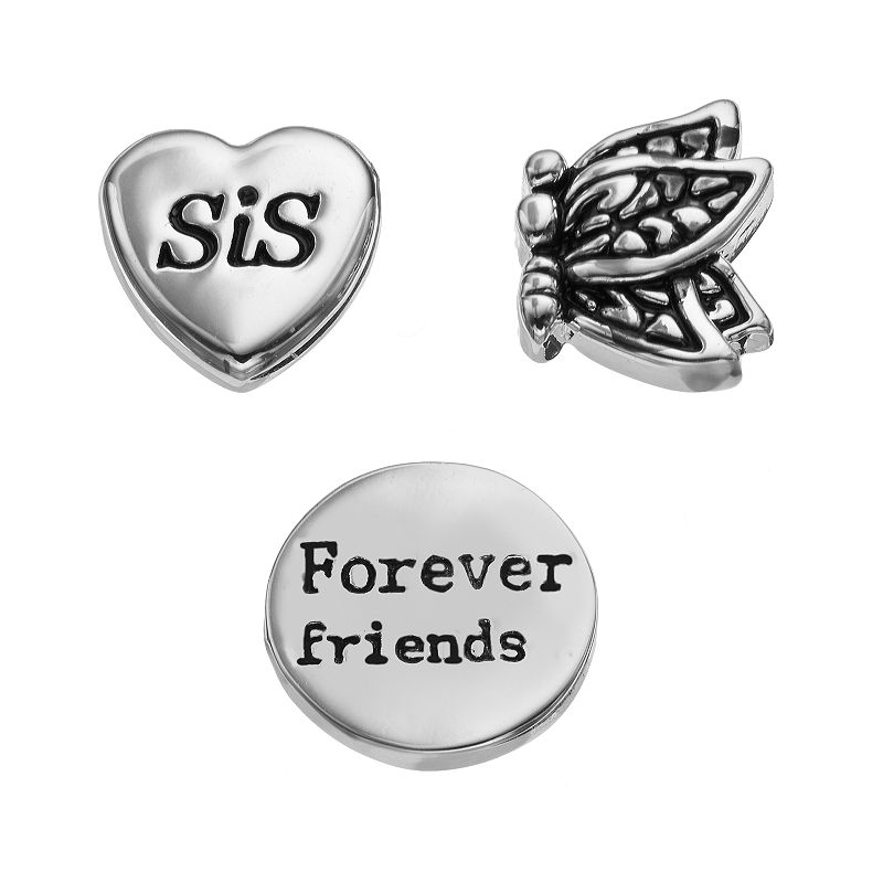 Blue La Rue Silver-Plated Sis Heart, Forever Friends Coin & Butter