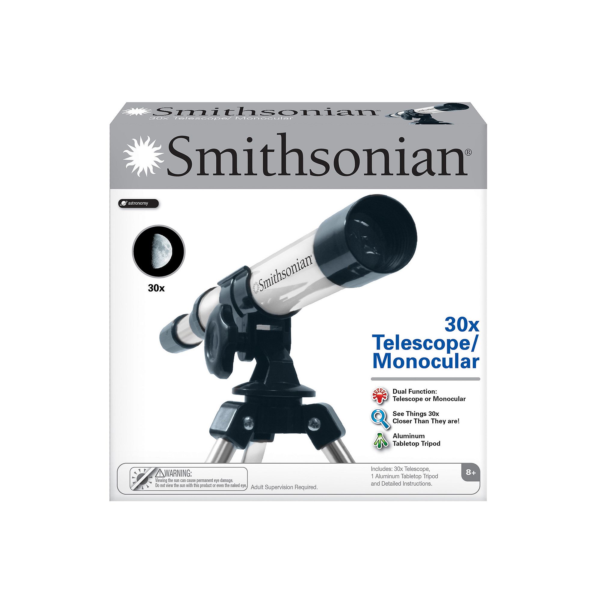 NSI Smithsonian 30x Telescope/Monocular, Grey