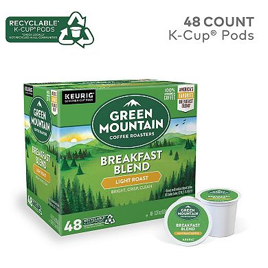 Green Mountain Coffee Breakfast Blend Coffee, Keurig® K-Cup® Pods, Light Roast - 48-pk.