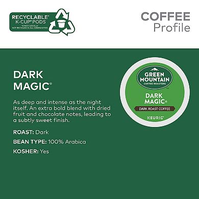 Green Mountain Coffee Dark Magic Coffee, Keurig® K-Cup® Pods, Dark Roast - 48-pk.