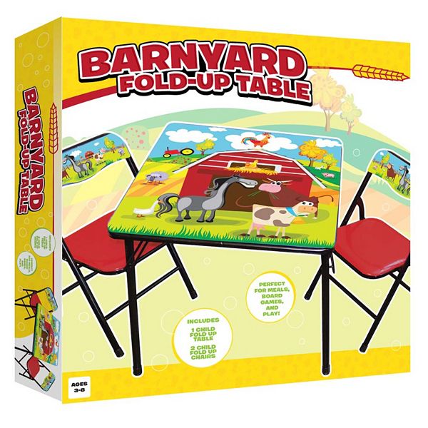 Barnyard folding store table & chairs