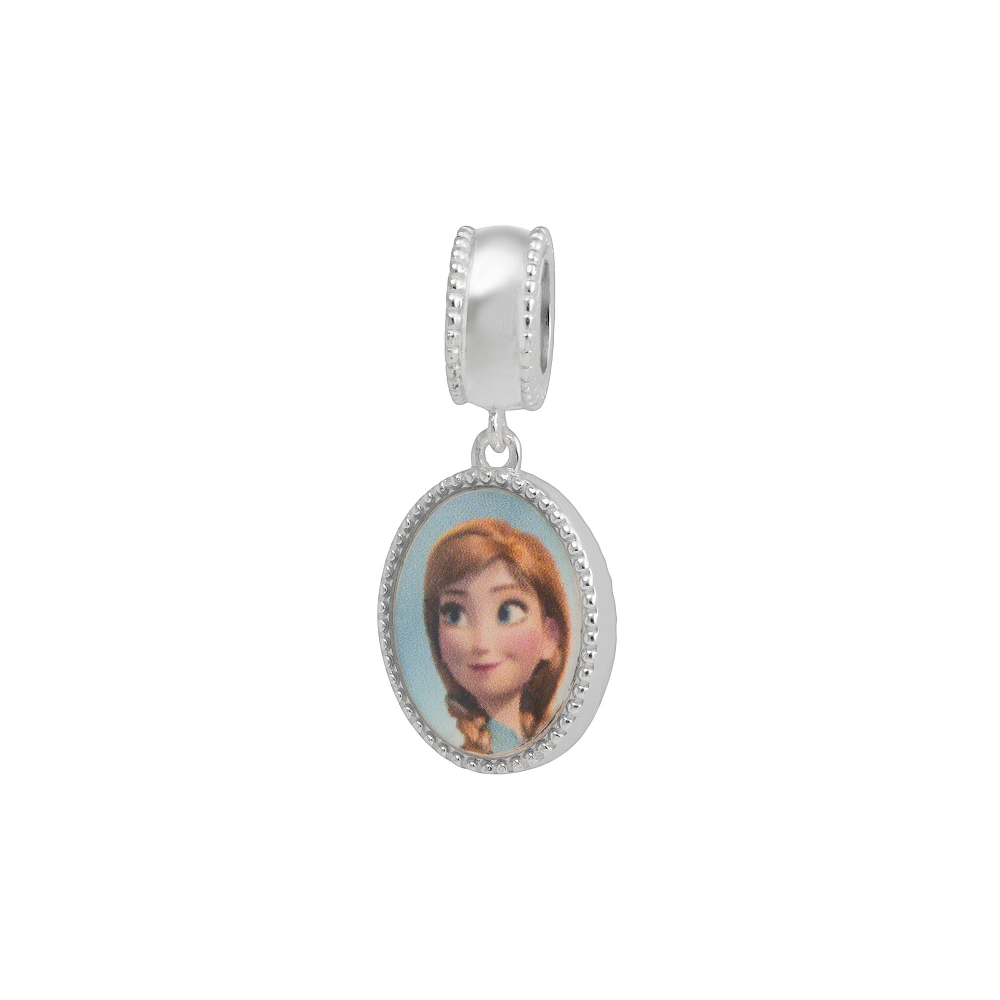 Disneys Frozen Sterling Silver Anna & Elsa Reversible Charm, Womens, Grey