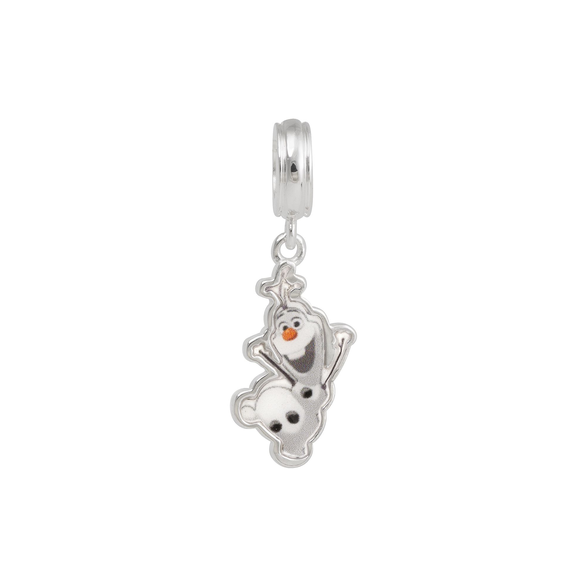 Disneys Frozen Olaf Sterling Silver Charm, Womens, Grey