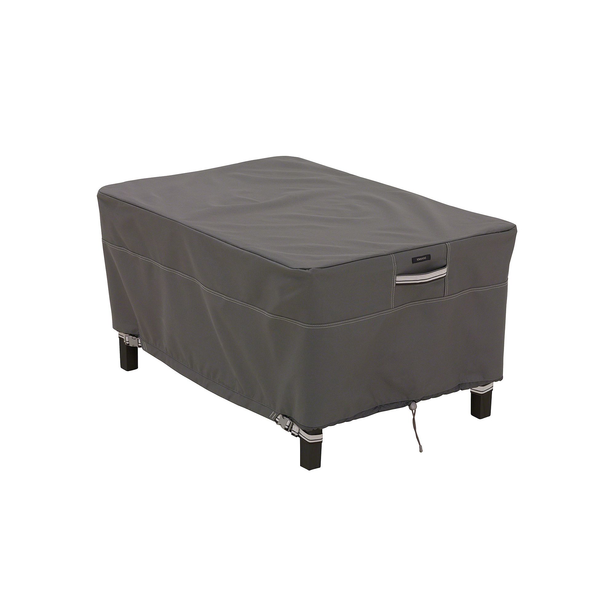 Classic Accessories Ravenna Small Rectangular Ottoman Cover - Outdoor, Grey