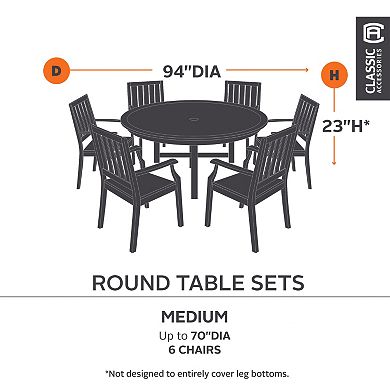 Classic Accessories Ravenna 72-in. Patio Table and Chair Set Cover  - Outdoor