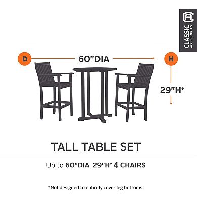 Classic Accessories Ravenna Round Fade Resistant Patio Table and Chair Set Cover - Outdoor