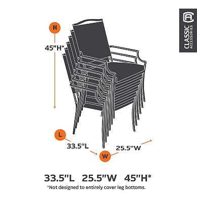 Classic Accessories Ravenna Stackable Patio Chairs Cover - Outdoor