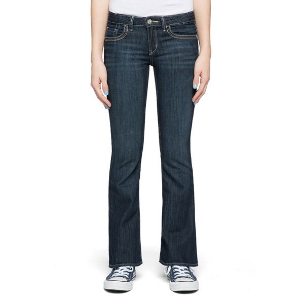 Levi's 715 Girls Thick Stitch Adjustable Waist Bootcut Jeans Medium Wash Size 7 