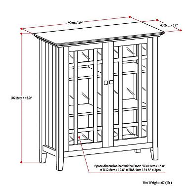Simpli Home Bedford Storage Cabinet - Large