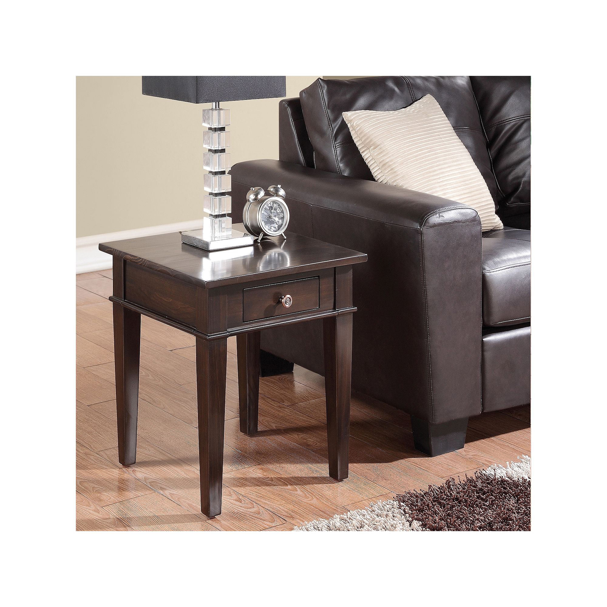 Simpli Home Carlton End Table, Black