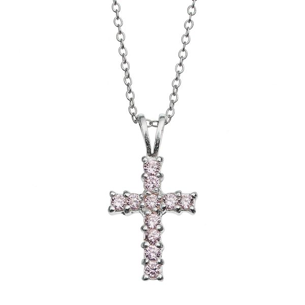 Crystal Zircon Cross Pendant Necklace Jewelry –