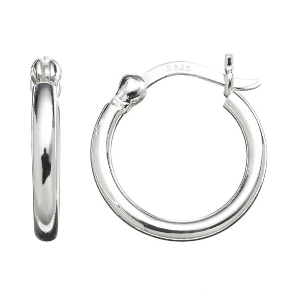 Charming Girl Sterling Silver Hoop Earrings - Kids