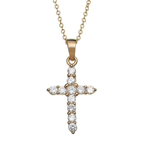 Kohls white deals gold cross necklace