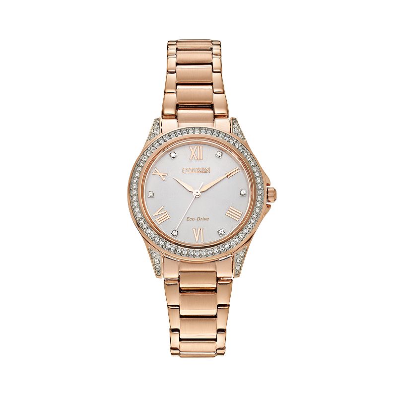 Drive from Citizen Eco-Drive Women's POV Rose Gold Tone Stainless Steel Watch - EM0233-51A, Size: Medium, Rosegold Tone