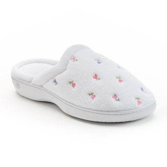 isotoner Embroidered Terry Secret Sole Women's Clog Slippers