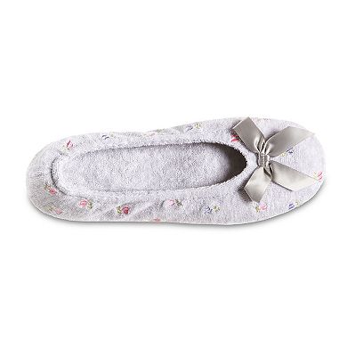 isotoner Embroidered Terry Women's Ballerina Slippers 