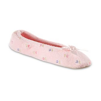 isotoner Embroidered Terry Women's Ballerina Slippers