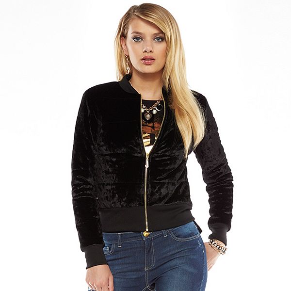 Women's Juicy Couture Foiled Velvet Puffer Jacket