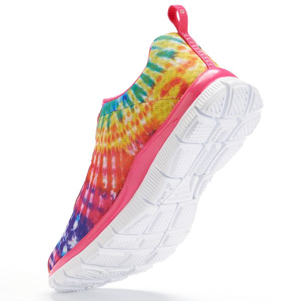 Pink Skechers Tie Dye Flex Appeal Skechers Memory Foam Rainbow Tie