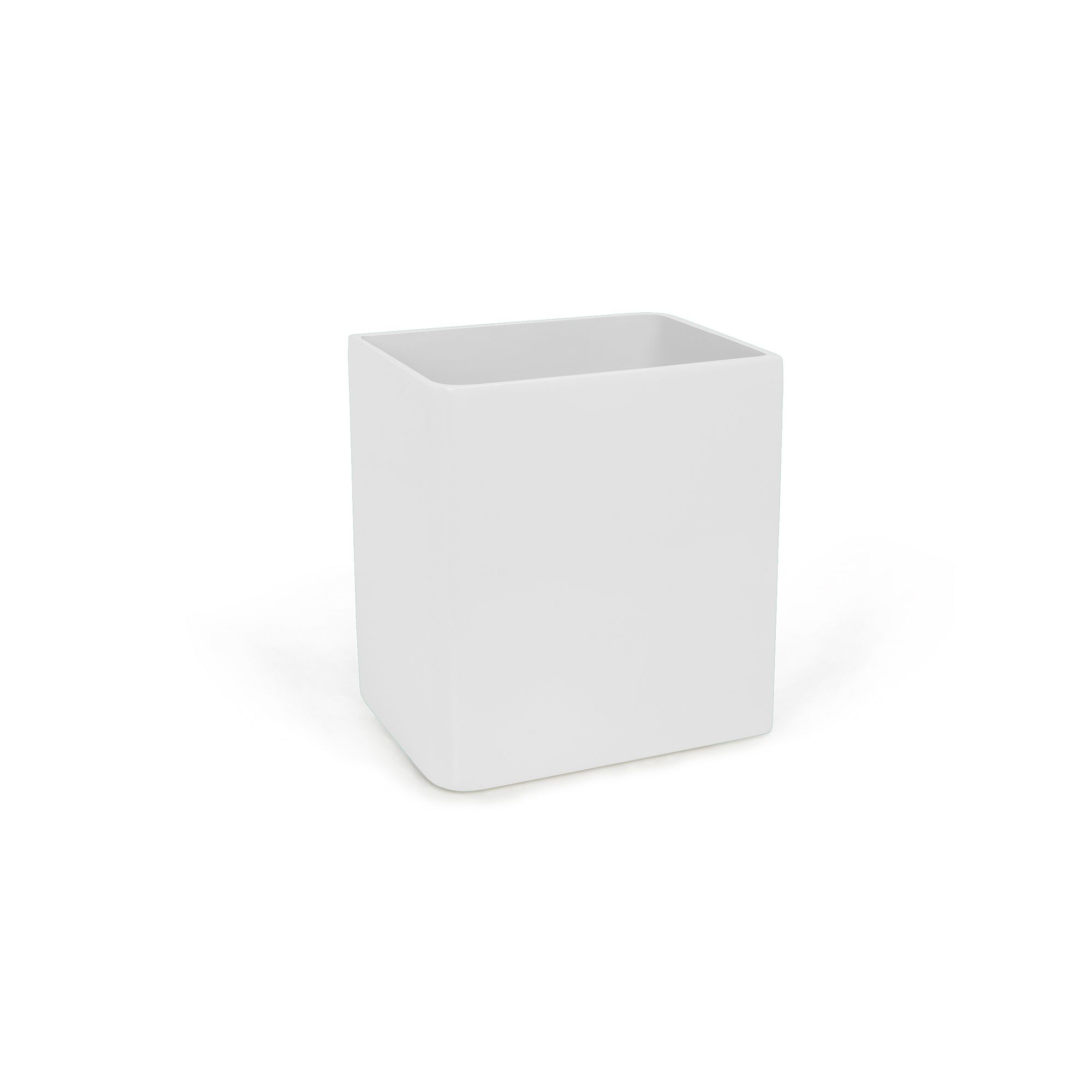 Kassatex Lacquer Waste Basket, White