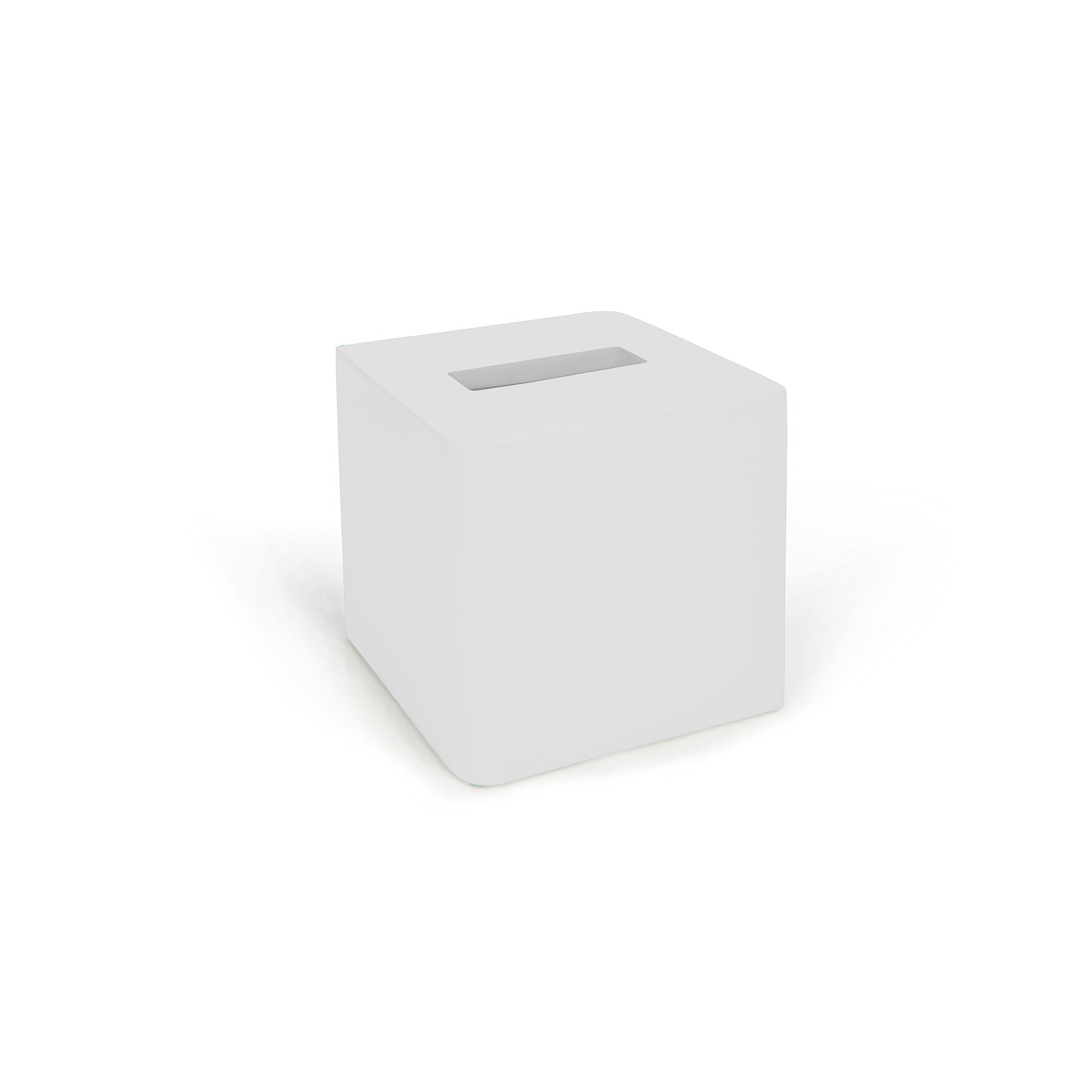 Cassadecor Lacquer Tissue Box Cover, White