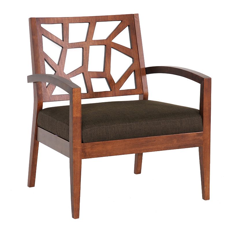 95646307 Baxton Studio Jennifer Arm Chair, Dark Brown sku 95646307