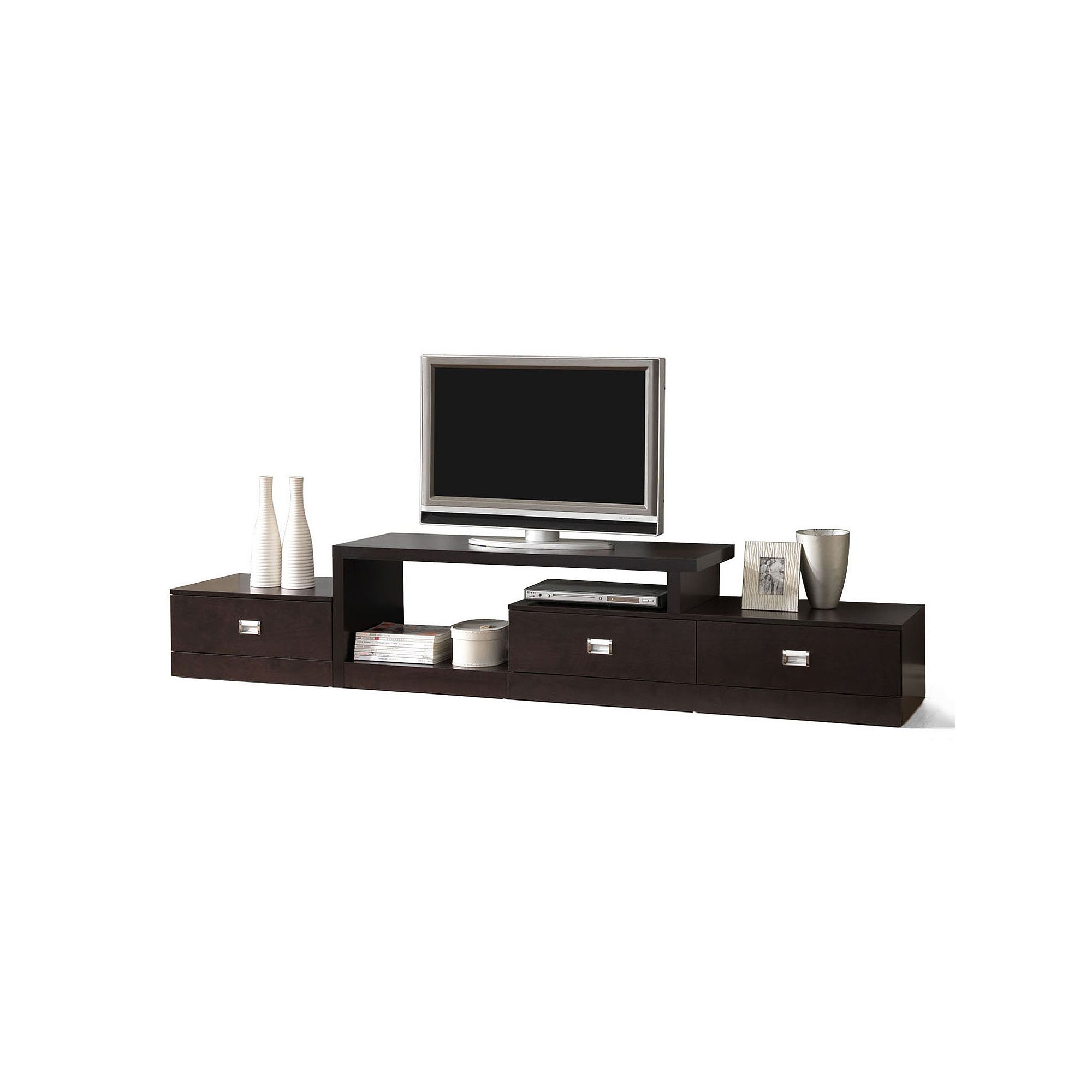 Baxton Studio Marconi TV Stand, Dark Brown