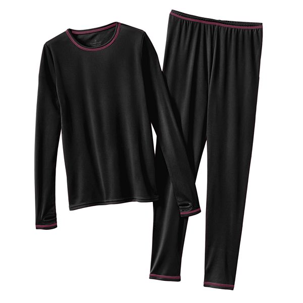 Cuddl Duds Solid Long Underwear Set Girls