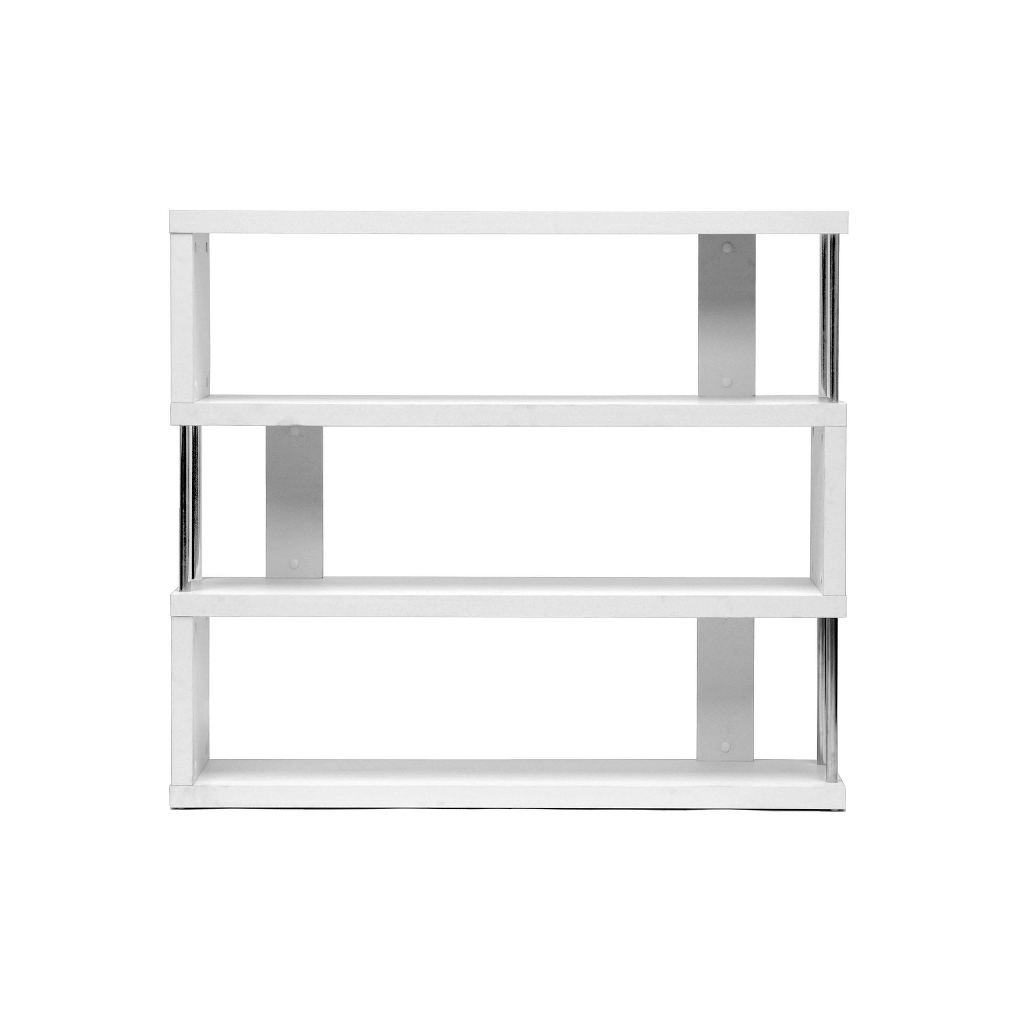 Baxton Studio Barnes 3-Shelf Modern Bookcase, White
