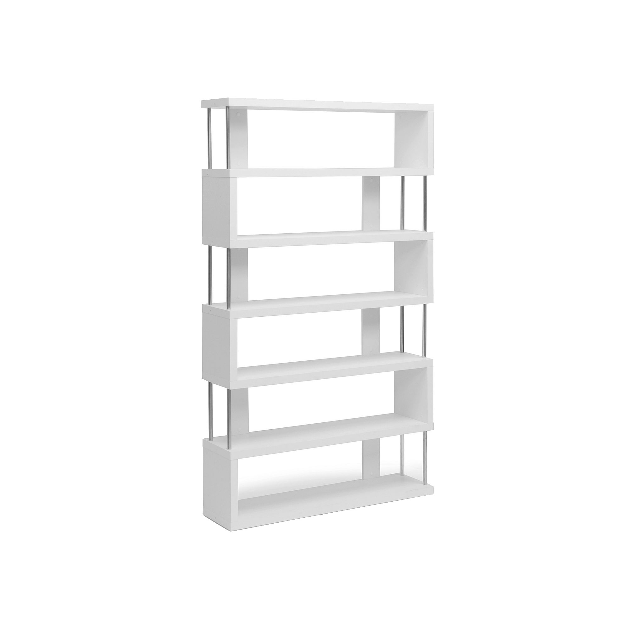Baxton Studio Barnes 6-Shelf Modern Bookcase, White