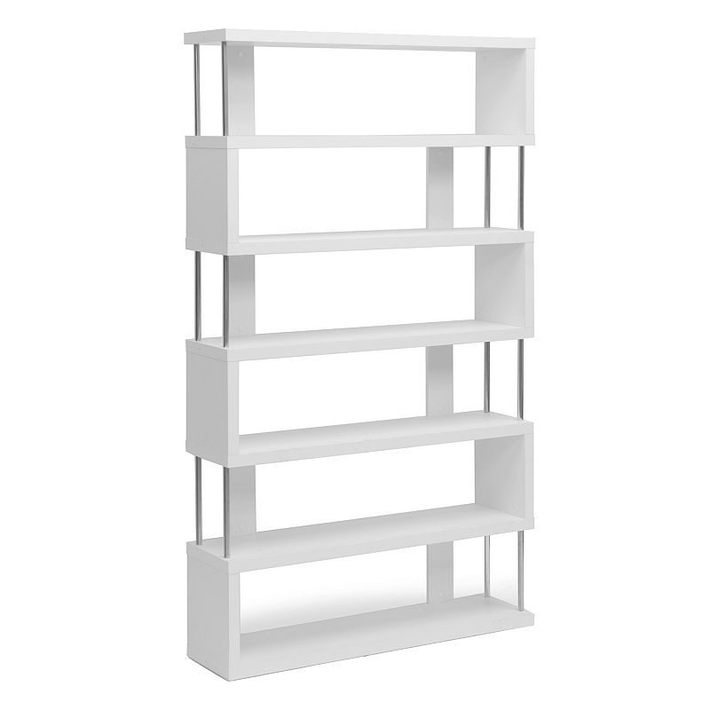 Baxton Studio Barnes 6-Shelf Modern Bookcase, White