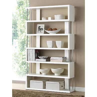 Baxton Studio Barnes 6-Shelf Modern Bookcase