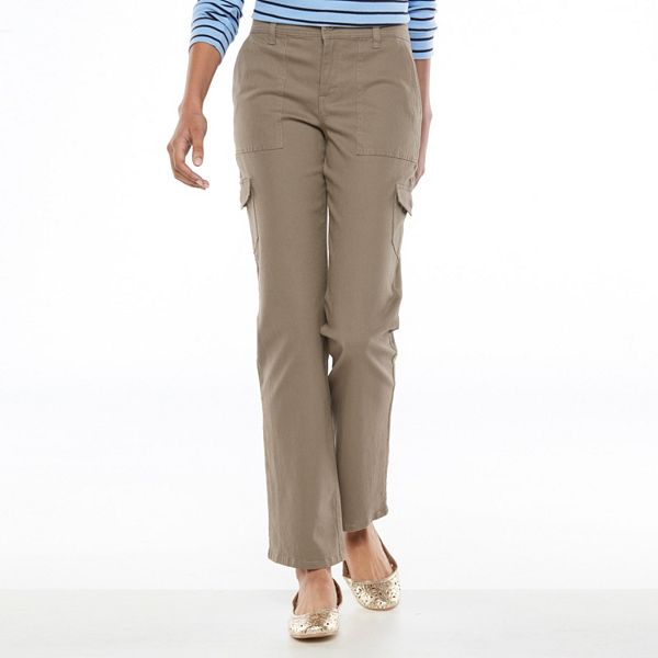 Gloria Vanderbilt Hana Straight-Leg Twill Cargo Pants - Women's