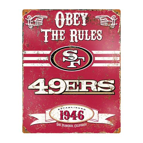 San Francisco 49ers Embossed Metal Sign