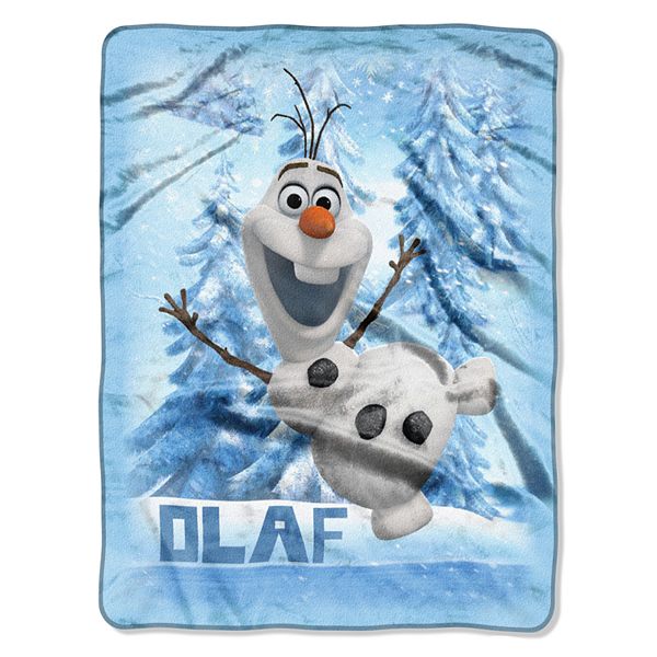 Disney Frozen Olaf Soft Silk Fleece Throw Blanket In Tote Bag *NWT* Blue 40x50in 