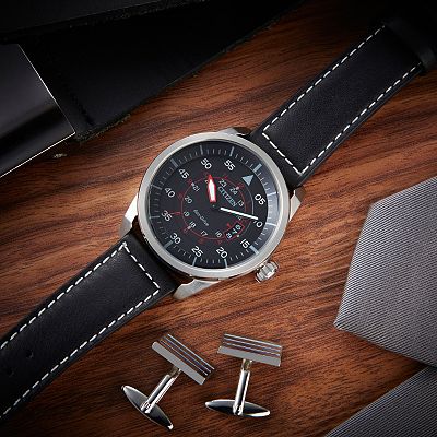 Citizen Men's 45mm Eco-Drive Leather Watch - AW1361-10H