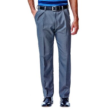 Men's Haggar® Cool 18® Classic-Fit Pleated No-Iron Expandable Waist Pants
