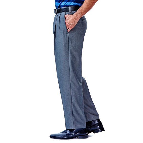 Men's Haggar® Cool 18® Classic-Fit Pleated No-Iron Expandable Waist Pants