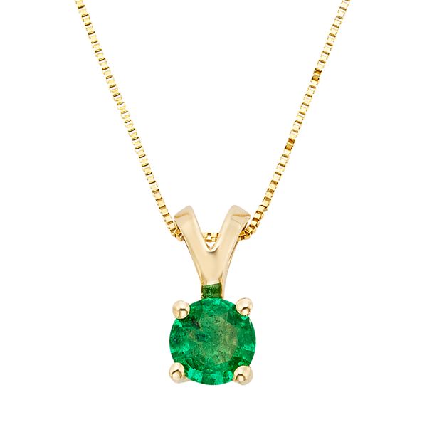 The Regal Collection Emerald 14k Gold Pendant Necklace