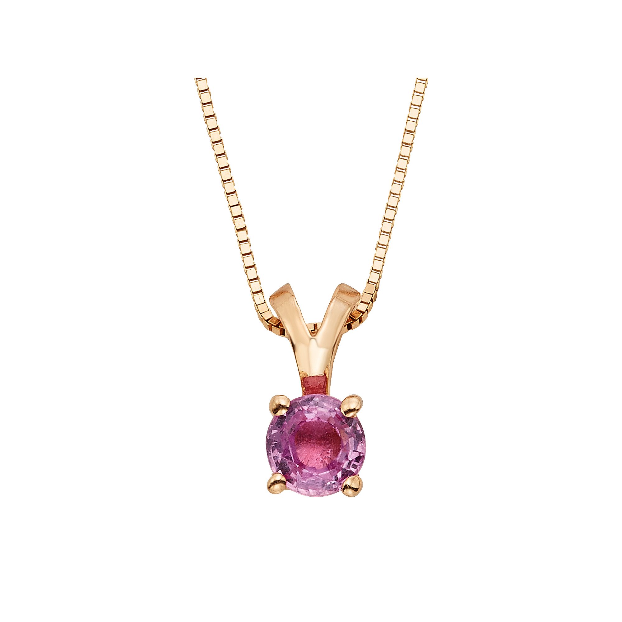 The Regal Collection Pink Sapphire 14k Gold Pendant Necklace, Womens, Siz