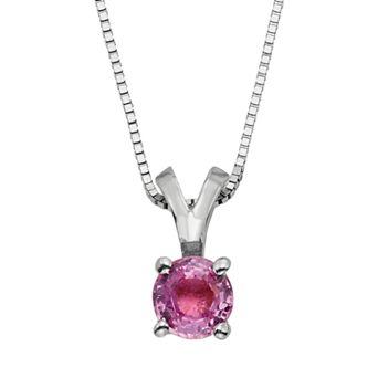 The Regal Collection Pink Sapphire 14k Gold Pendant Necklace