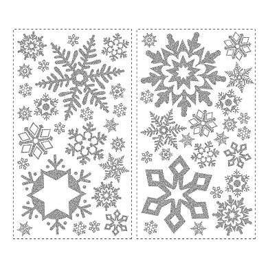 Glitter Snowflakes Peel and Stick Wall Decals