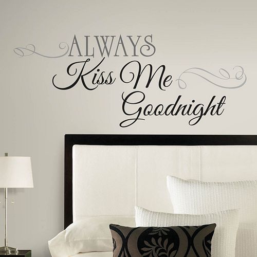 Always Kiss Me Goodnight Peel and Stick Wall Decal