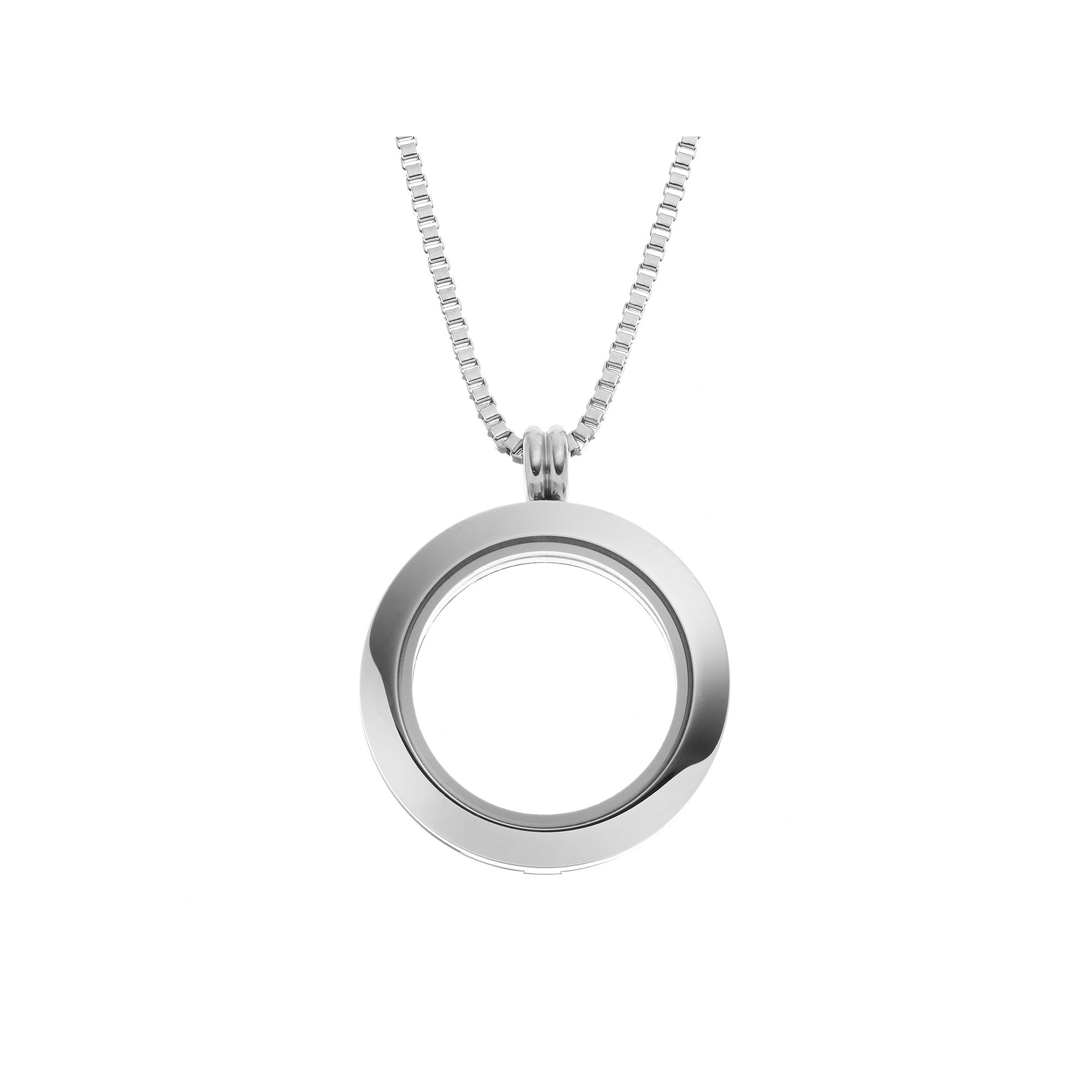 Blue La Rue Stainless Steel 1-in. Round Locket, Womens, Size: 24, Silve