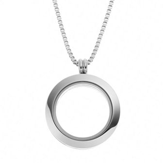 Blue La Rue Stainless Steel 1 in Round Locket