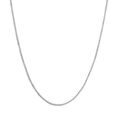 Blue La Rue Stainless Steel Box Chain Necklace 24 in