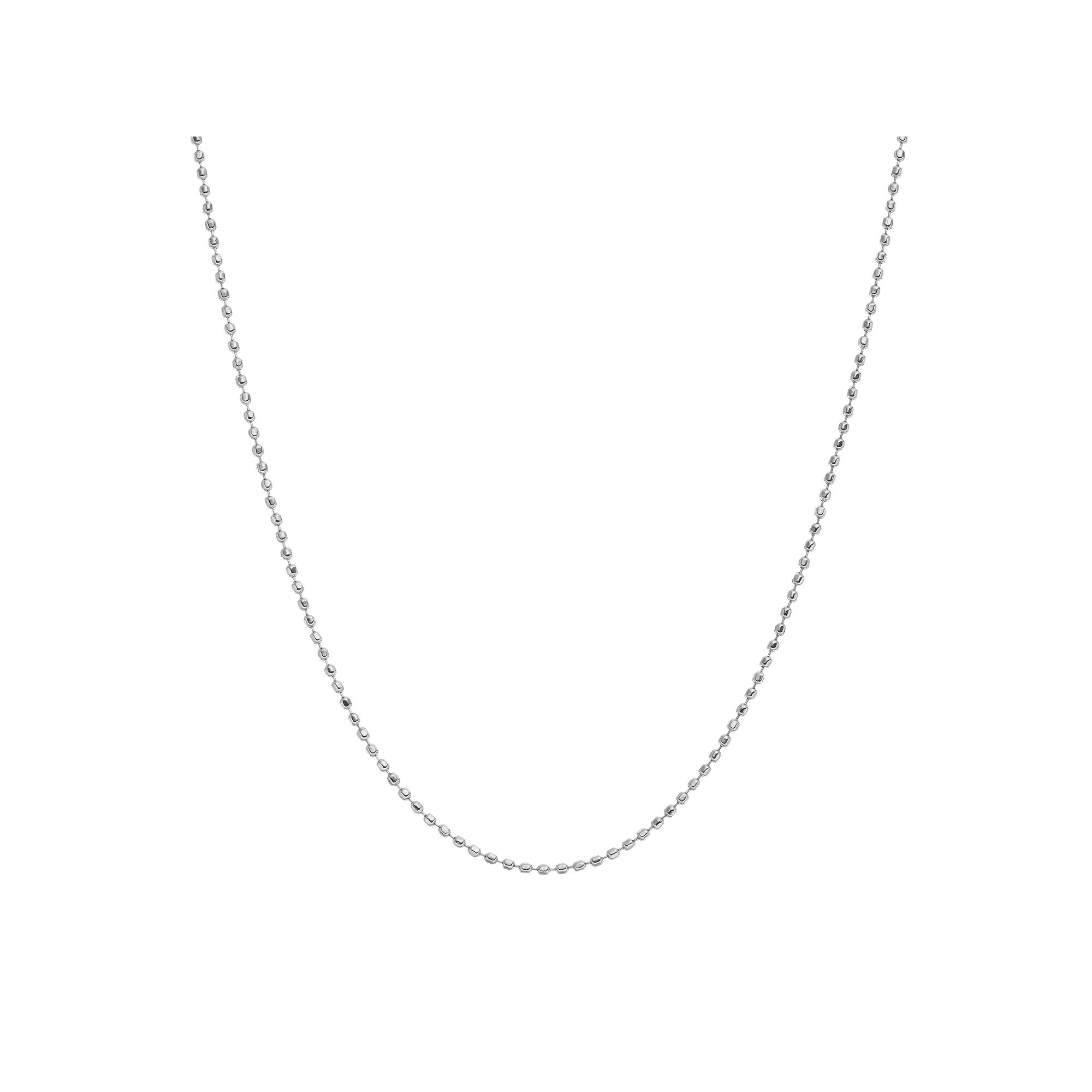 Blue La Rue Stainless Steel Bead Chain Necklace, Womens, Size: 24, Silv