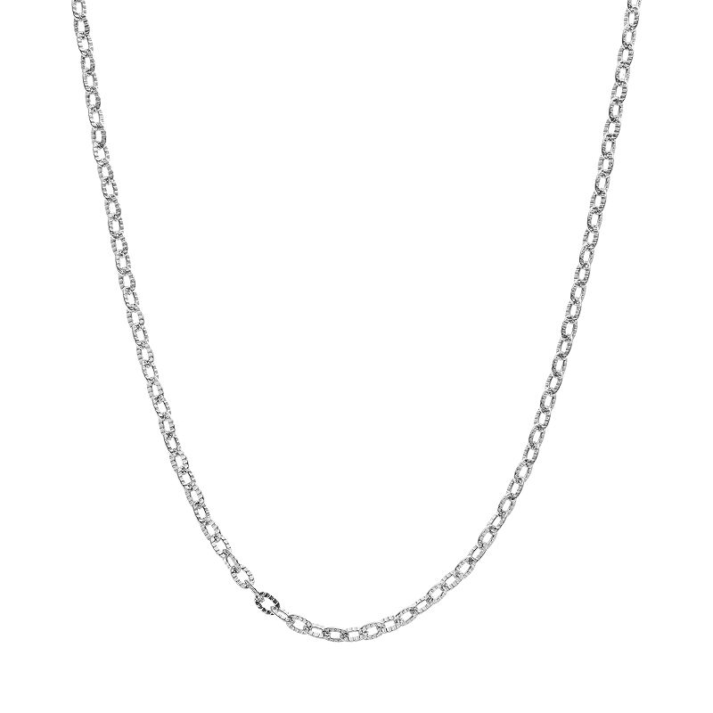 Blue La Rue Stainless Steel Rolo Chain Necklace - 24 in., Womens, Silver